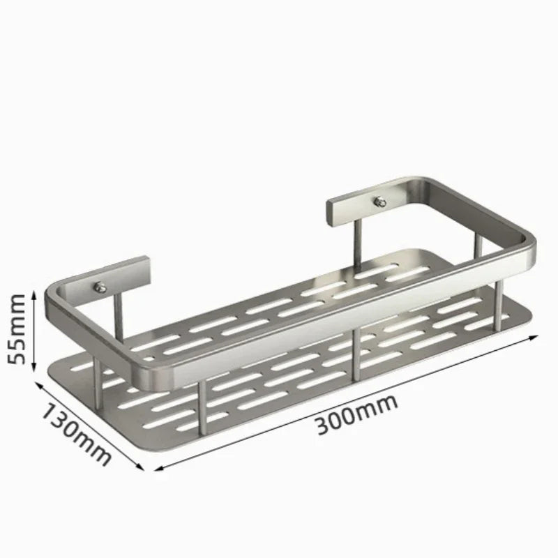 Wall-Mounted No-Drill Bathroom & Kitchen Shelf