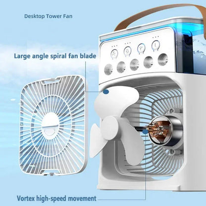 Advanced 3-in-1 Portable Air Cooler – Mini AC Fan + Humidifier + LED Night Light