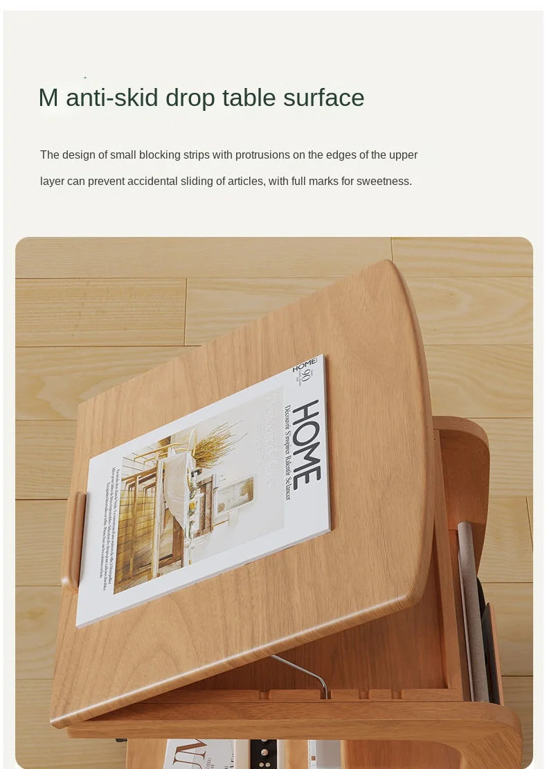 Solid Wood Movable Side Table