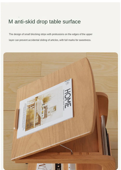 Solid Wood Movable Side Table