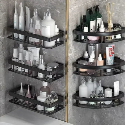 Bathroom Corner Storage Rack – Adhesive Shower Shelf