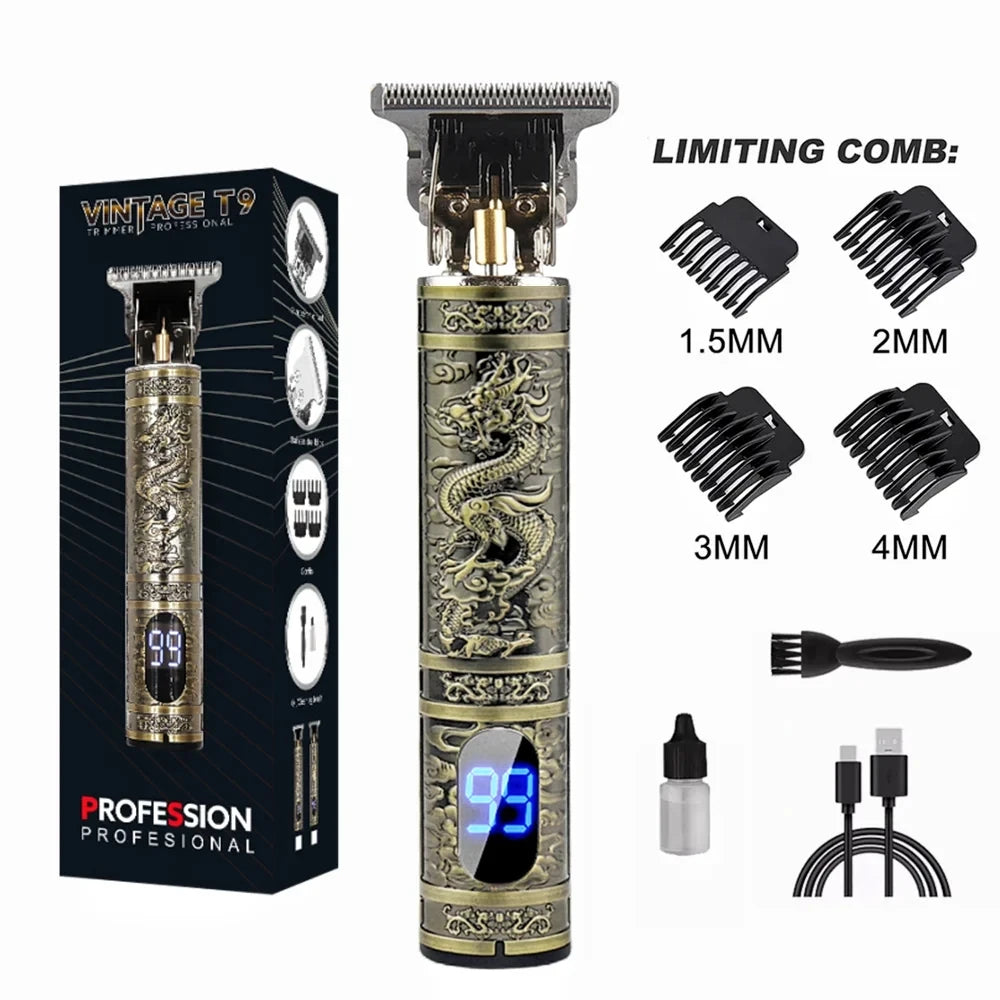 TrimMaster™ T9 LCD Precision Hair & Beard Trimmer – Professional Electric Clipper for Men