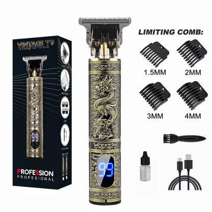 TrimMaster™ T9 LCD Precision Hair & Beard Trimmer – Professional Electric Clipper for Men