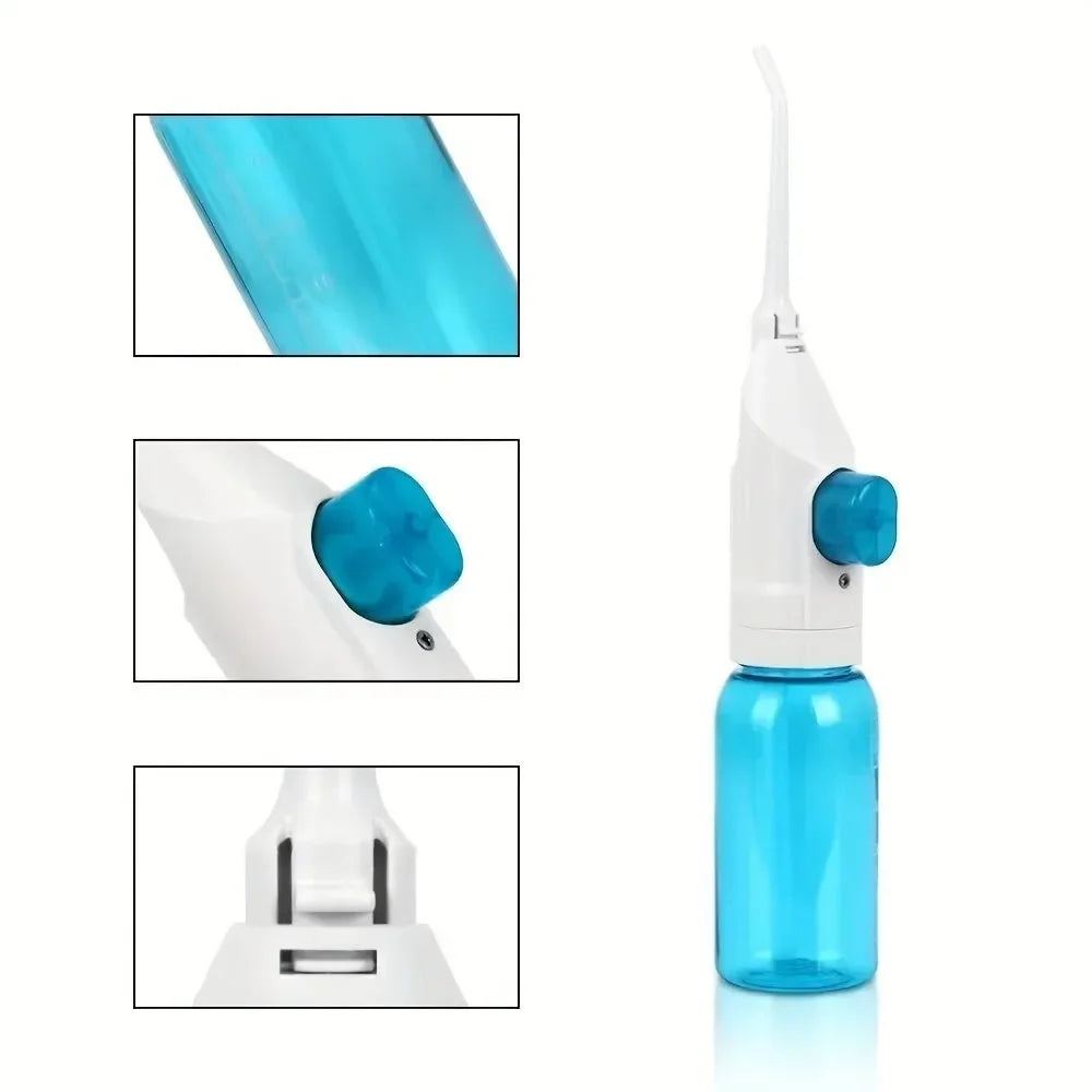 AquaJet™ Manual High-Pressure Oral Irrigator – Portable Water Flossing Toothpick for Dental Care