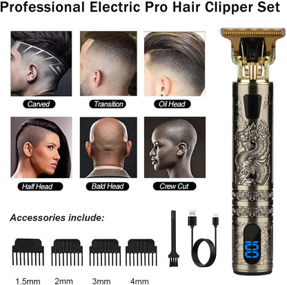 TrimMaster™ T9 LCD Precision Hair & Beard Trimmer – Professional Electric Clipper for Men
