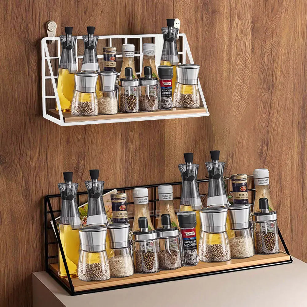 Wall Mounted Wood & Metal Hanging Shelf