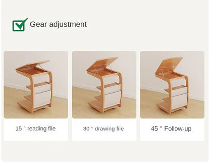 Solid Wood Movable Side Table
