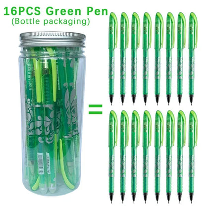MagicWrite™ Erasable Gel Pen Set – 16-Piece Multicolor Creativity Collection (0.5mm)