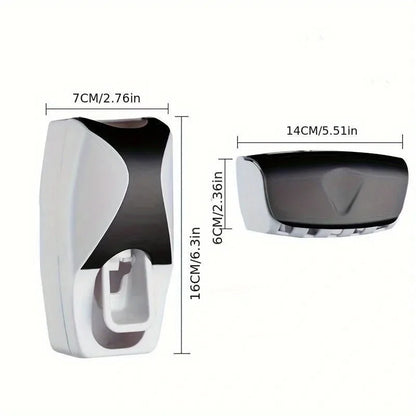 Wall-Mounted Automatic Toothpaste Dispenser & Toothbrush Holder Set