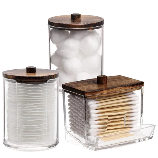 Bathroom Organizer Accessories Set with Clear Lids
