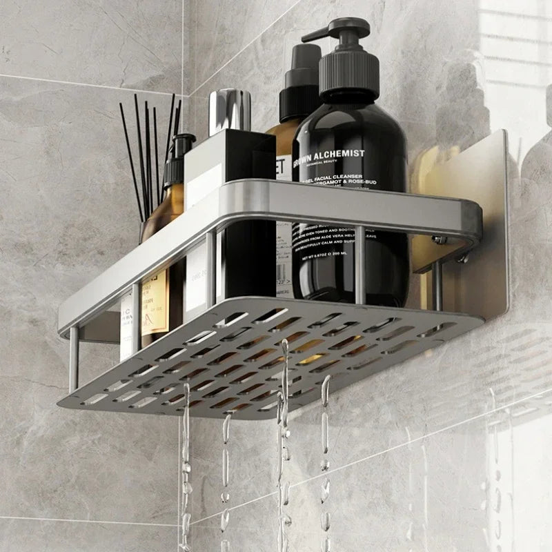 Wall-Mounted No-Drill Bathroom & Kitchen Shelf