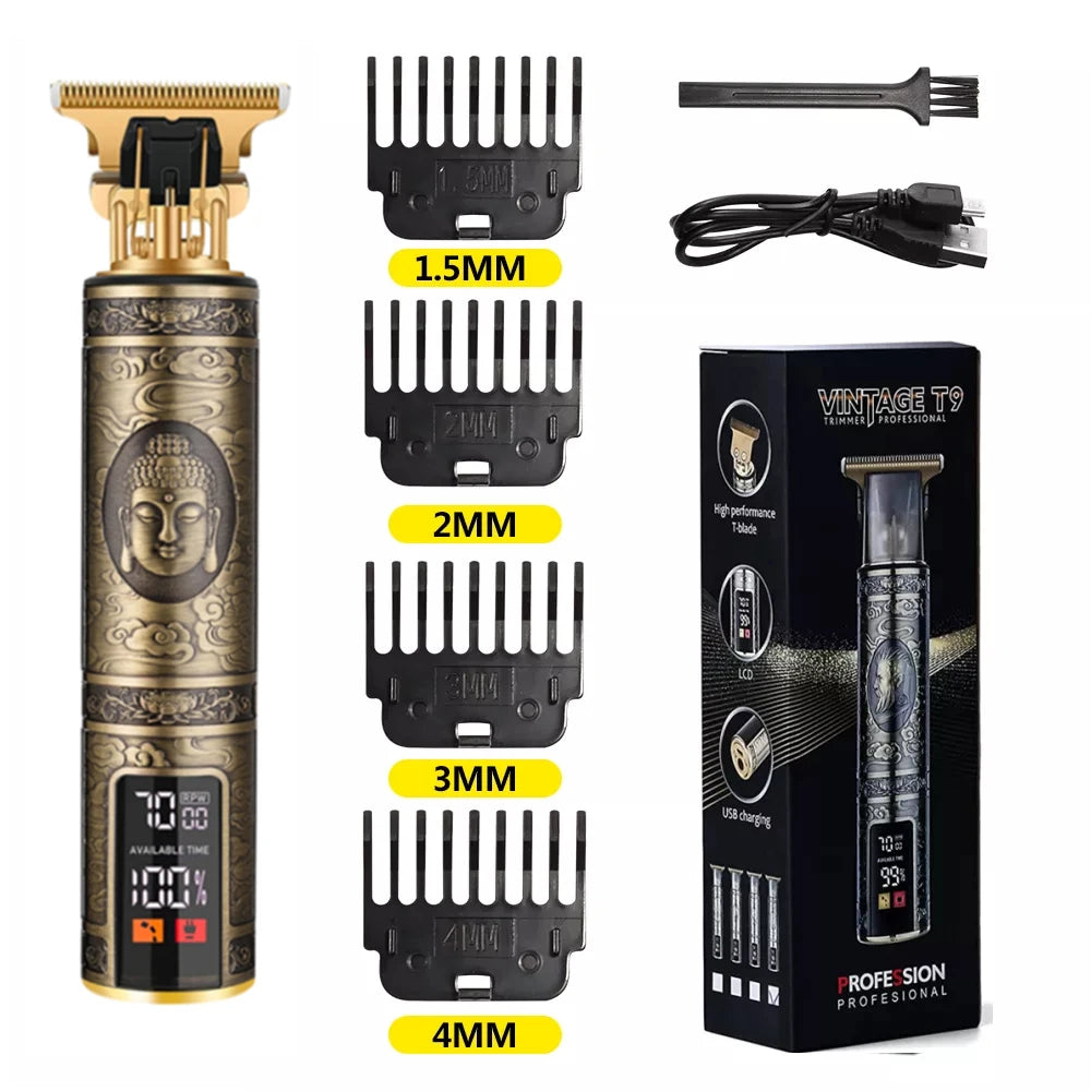 TrimMaster™ T9 LCD Precision Hair & Beard Trimmer – Professional Electric Clipper for Men