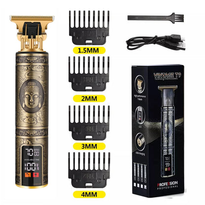 TrimMaster™ T9 LCD Precision Hair & Beard Trimmer – Professional Electric Clipper for Men