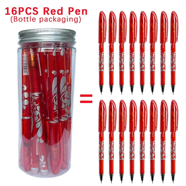 MagicWrite™ Erasable Gel Pen Set – 16-Piece Multicolor Creativity Collection (0.5mm)