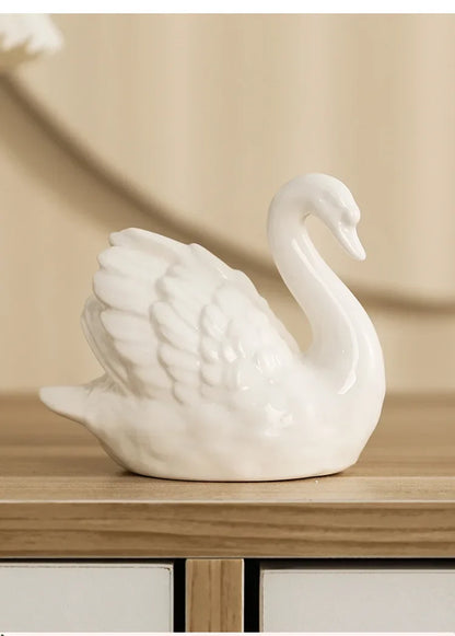 Lovers Swan Ceramic Figurines