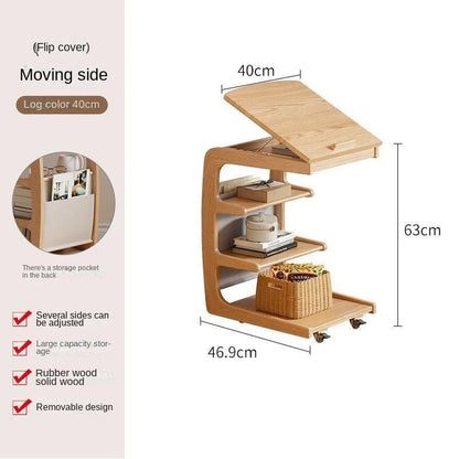 Solid Wood Movable Side Table