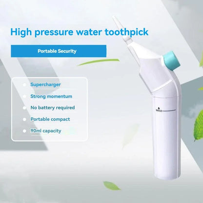 AquaJet™ Manual High-Pressure Oral Irrigator – Portable Water Flossing Toothpick for Dental Care