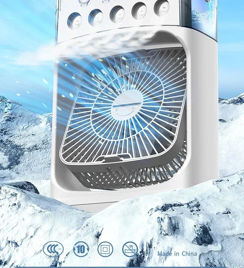 Advanced 3-in-1 Portable Air Cooler – Mini AC Fan + Humidifier + LED Night Light