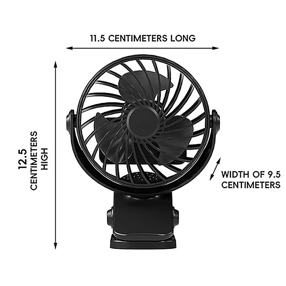 Rechargeable Clip Fan with Nightlight