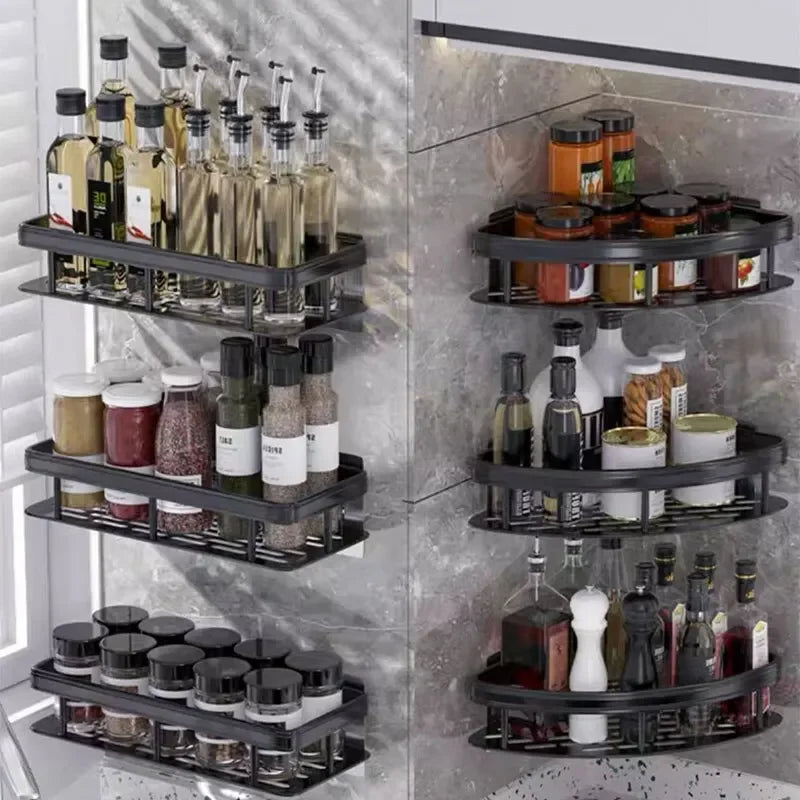 Bathroom Corner Storage Rack – Adhesive Shower Shelf
