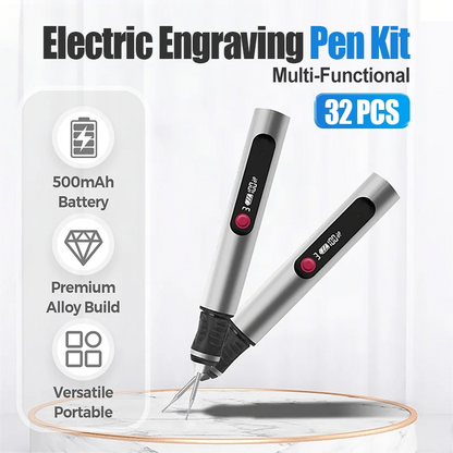 32-Piece USB Cordless Electric Engraving Pen Kit – Precision Carving & Polishing Tool