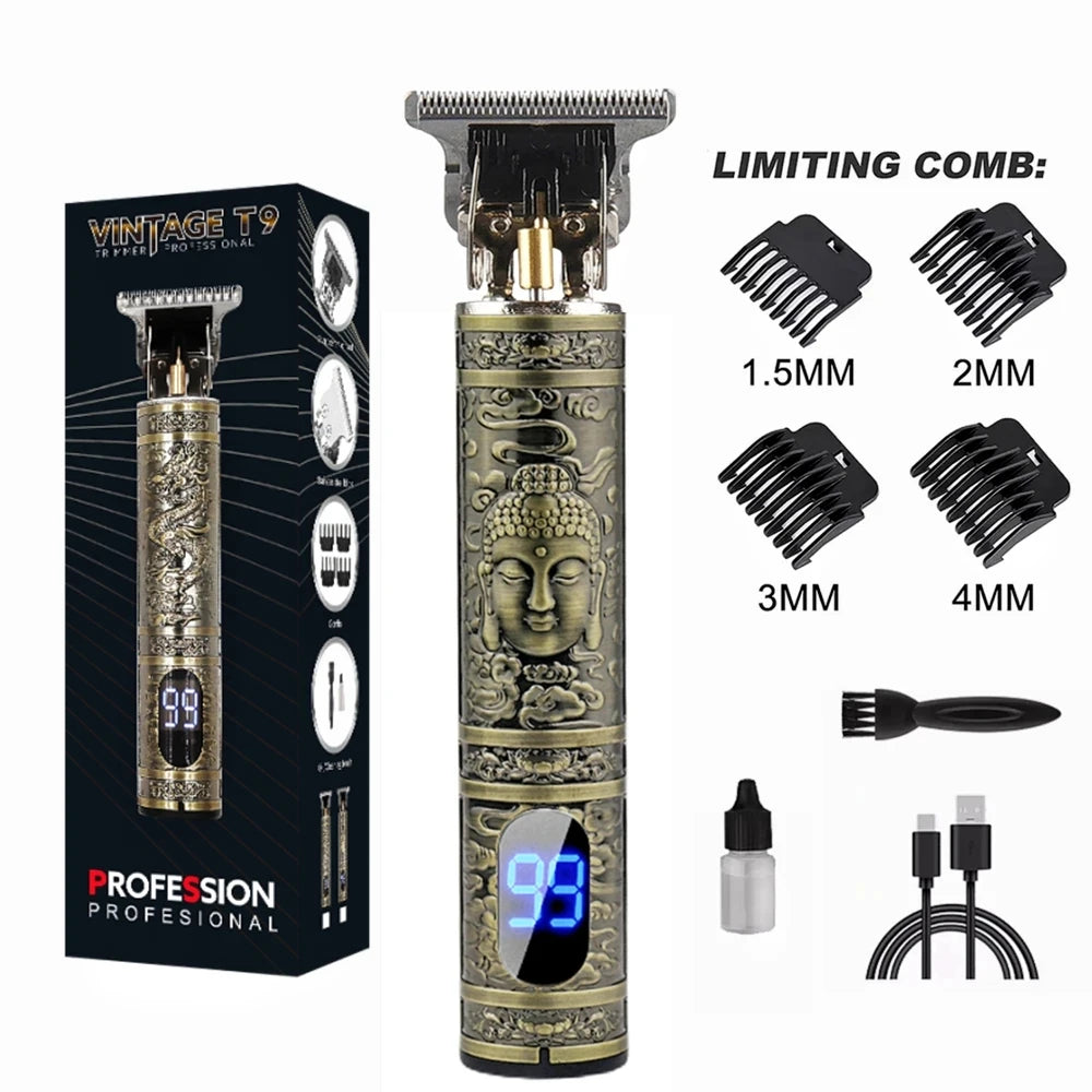 TrimMaster™ T9 LCD Precision Hair & Beard Trimmer – Professional Electric Clipper for Men