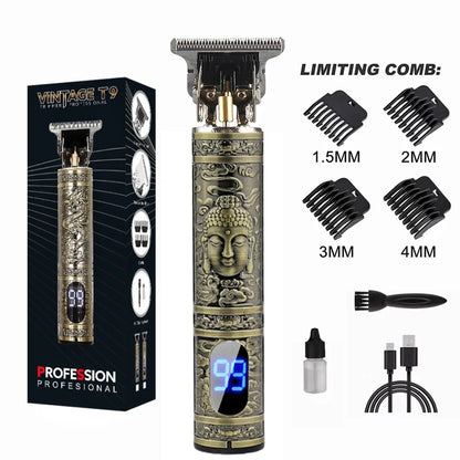 TrimMaster™ T9 LCD Precision Hair & Beard Trimmer – Professional Electric Clipper for Men
