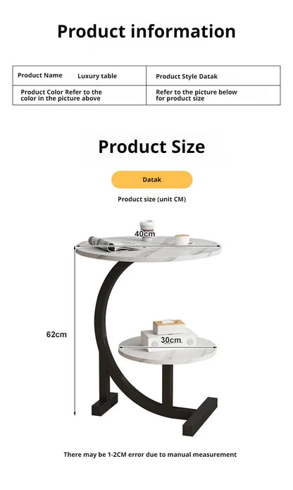 Mini Coffee Table –  2-Layer Side & Bedside Storage Table