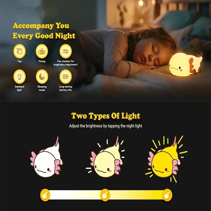 Cute LED Axolotl & Friends Night Light
