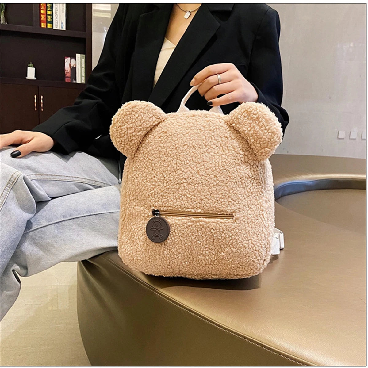 Plush Bear Ear Mini Backpack