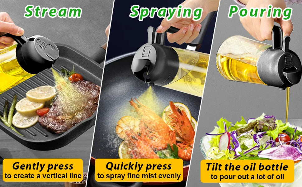 2-in-1 Olive Oil Dispenser & Sprayer Bottle