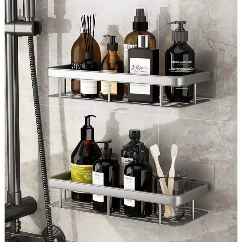 Wall-Mounted No-Drill Bathroom & Kitchen Shelf