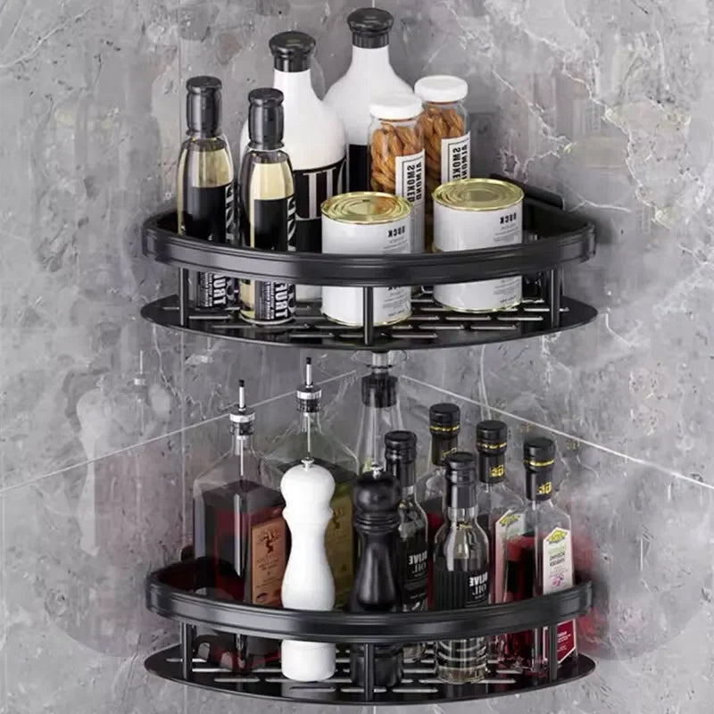 Bathroom Corner Storage Rack – Adhesive Shower Shelf