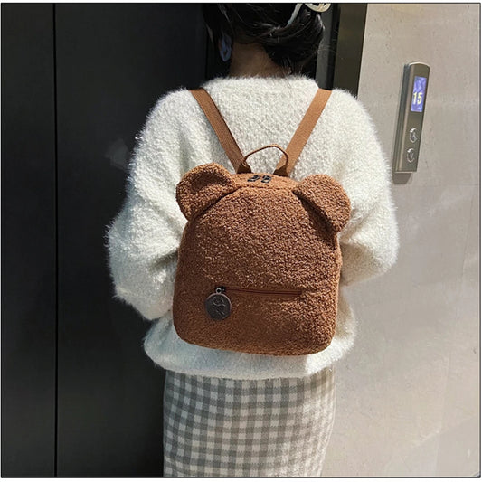 Plush Bear Ear Mini Backpack