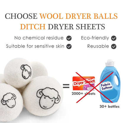 6Pcs Reusable Wool Dryer Balls