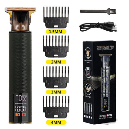 TrimMaster™ T9 LCD Precision Hair & Beard Trimmer – Professional Electric Clipper for Men