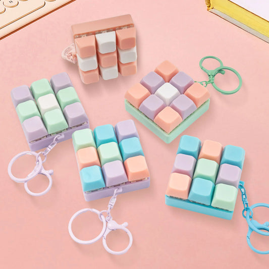 Mini 9-Key Fidget Stress Relief Toy & Keychain for Adults & Kids