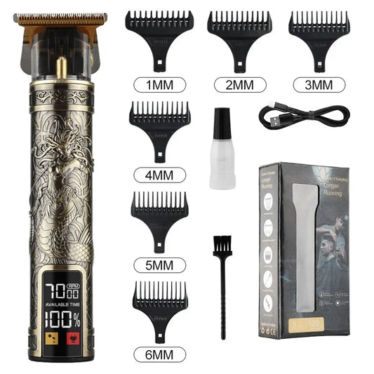 TrimMaster™ T9 LCD Precision Hair & Beard Trimmer – Professional Electric Clipper for Men