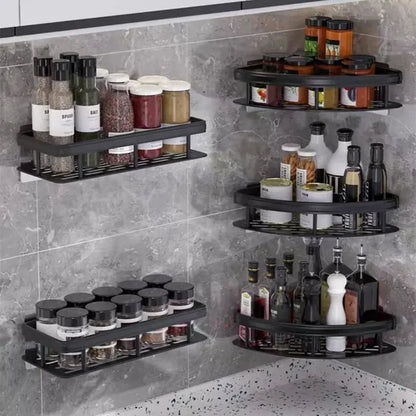 Bathroom Corner Storage Rack – Adhesive Shower Shelf