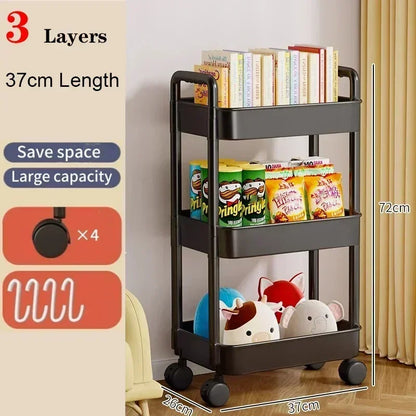 Mobile Storage Trolley – 5-Tier Organizer Cart with Wheels