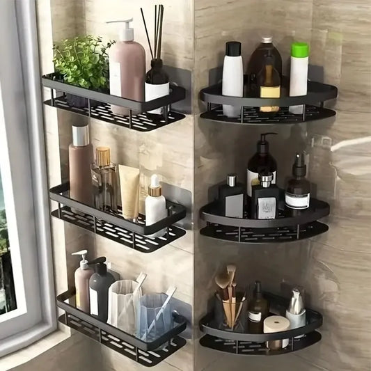 Bathroom Corner Storage Rack – Adhesive Shower Shelf