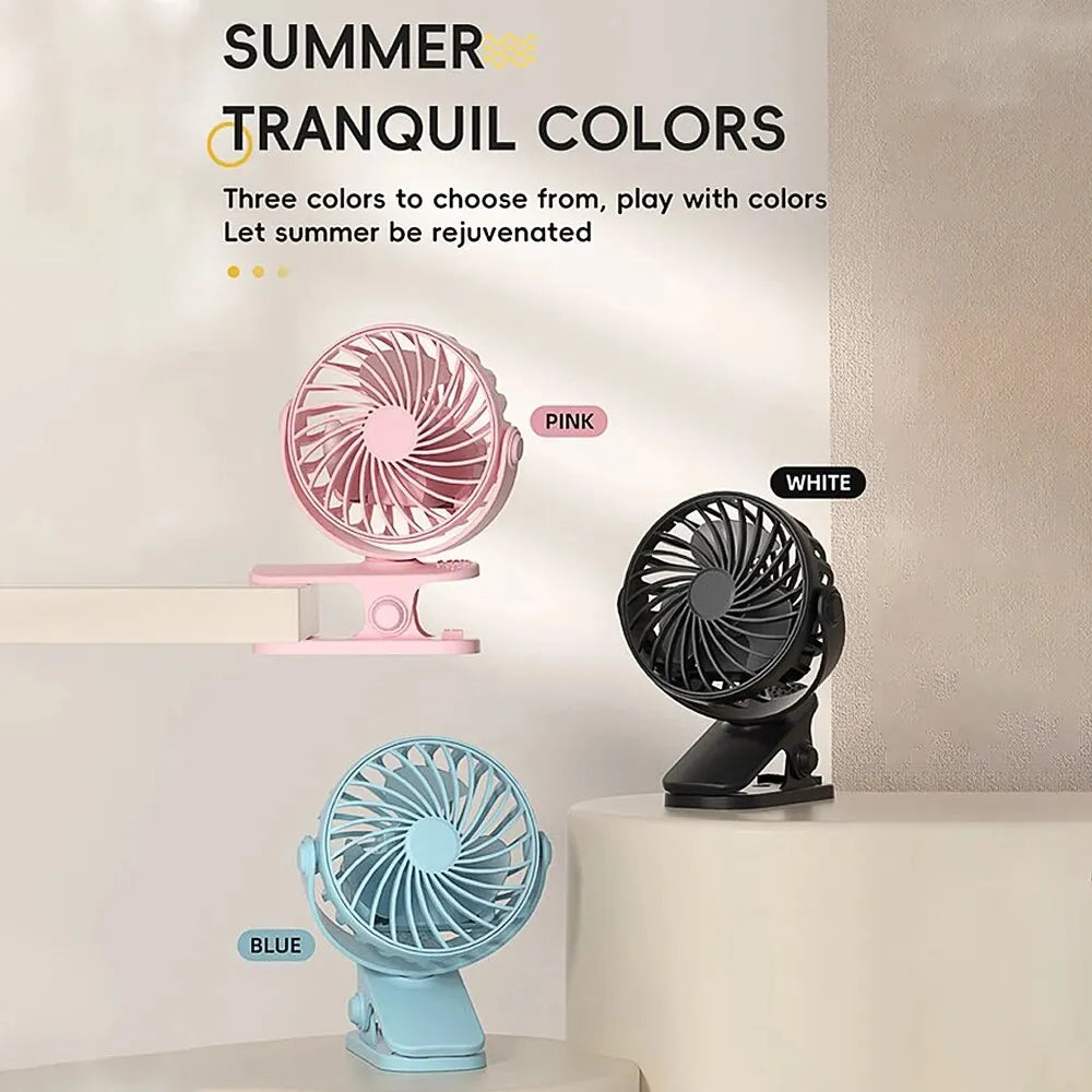 Rechargeable Clip Fan with Nightlight