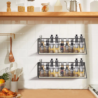 Wall Mounted Wood & Metal Hanging Shelf