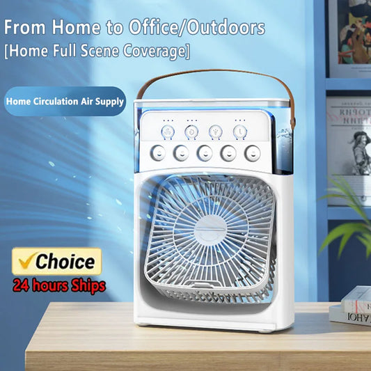 Advanced 3-in-1 Portable Air Cooler – Mini AC Fan + Humidifier + LED Night Light