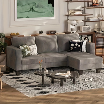 Modern L-Shaped Sectional Sofa with Reversible Chaise