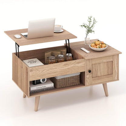 Hidden Storage & Open Shelf Coffee Table