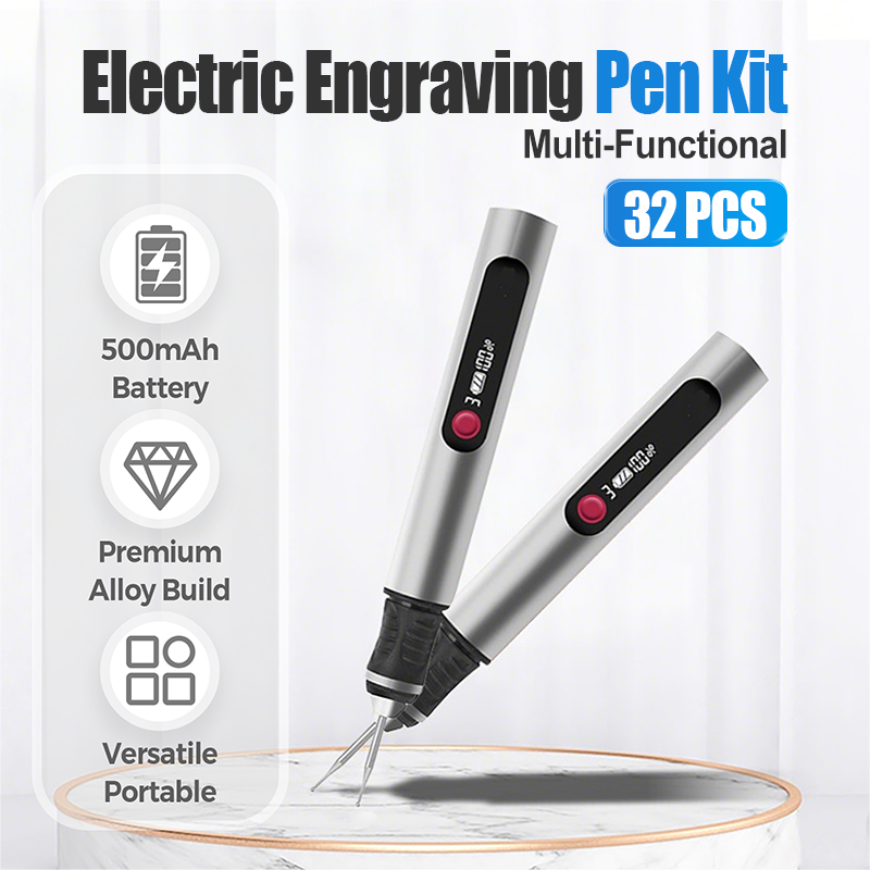 32-Piece USB Cordless Electric Engraving Pen Kit – Precision Carving & Polishing Tool